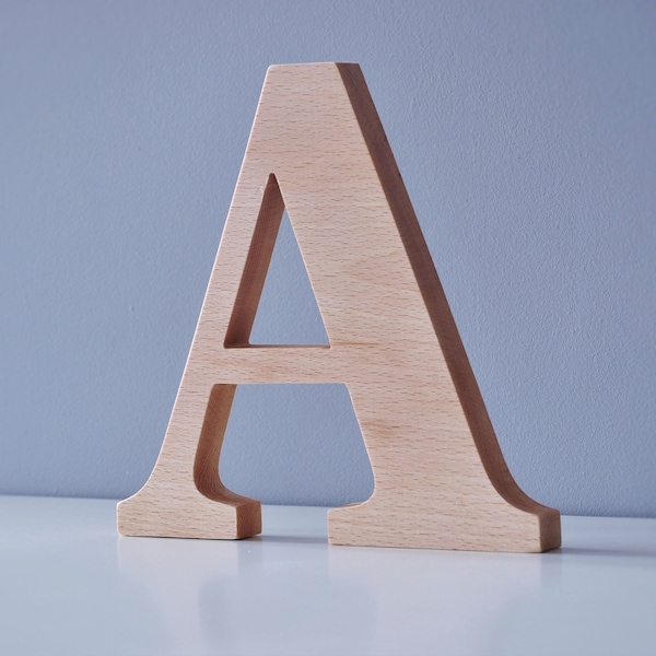 Letras decorativas de madera, madera maciza, adornos de madera, de pie, colgantes.