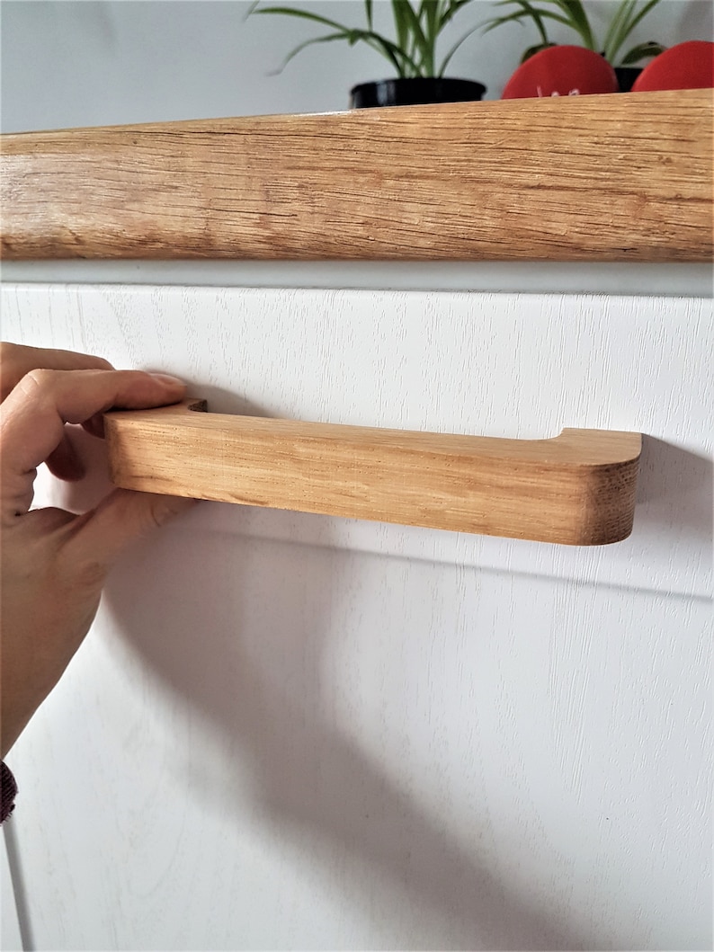 Oak knobs,modern knobs,pull and drawer, Wooden handles for furniture, oak, beech wood Cabinet Pulls/Solid Handles PAX handles image 3