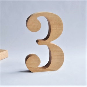 Números decorativos de madera, madera maciza, números de mesa, dígitos, números, números de casa, decoraciones de madera, de pie, colgantes, números de mesa