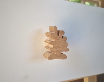 Wooden Furniture Handles, Oak Knob, Handle, Wood Furniture Knobs, SEAWEED Pattern, Sea Animals, Ocean, Kids room decor