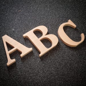 Letras decorativas de madera, madera maciza, adornos de madera, letra de pie, colgante, rústico, natural, boho
