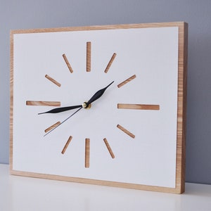 Wooden wall clock minimalism image 2