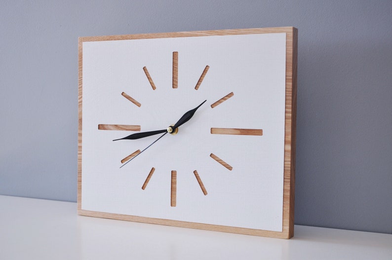 Wooden wall clock minimalism image 2