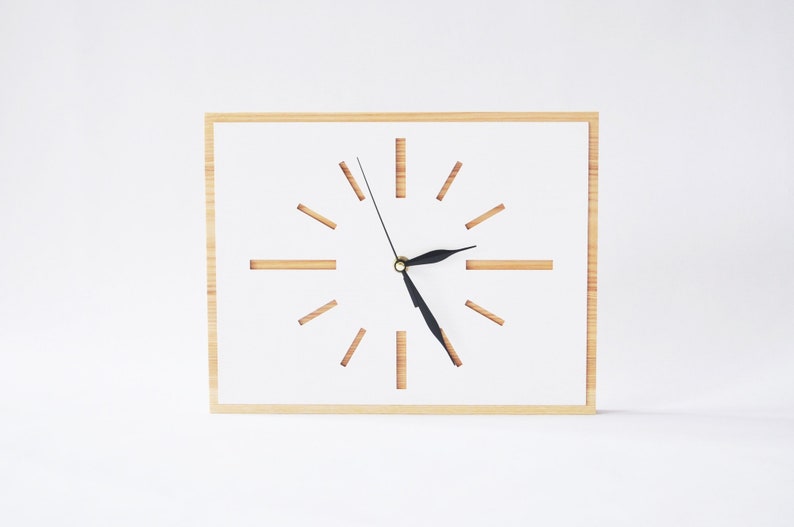 Wooden wall clock minimalism image 1