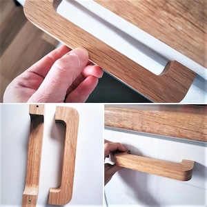 Oak knobs,modern knobs,pull and drawer, Wooden handles for furniture, oak, beech wood Cabinet Pulls/Solid Handles PAX handles image 6