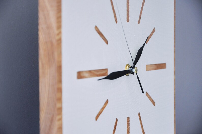 Wooden wall clock minimalism image 4