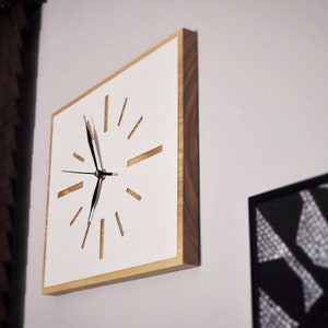 Wooden wall clock minimalism image 3