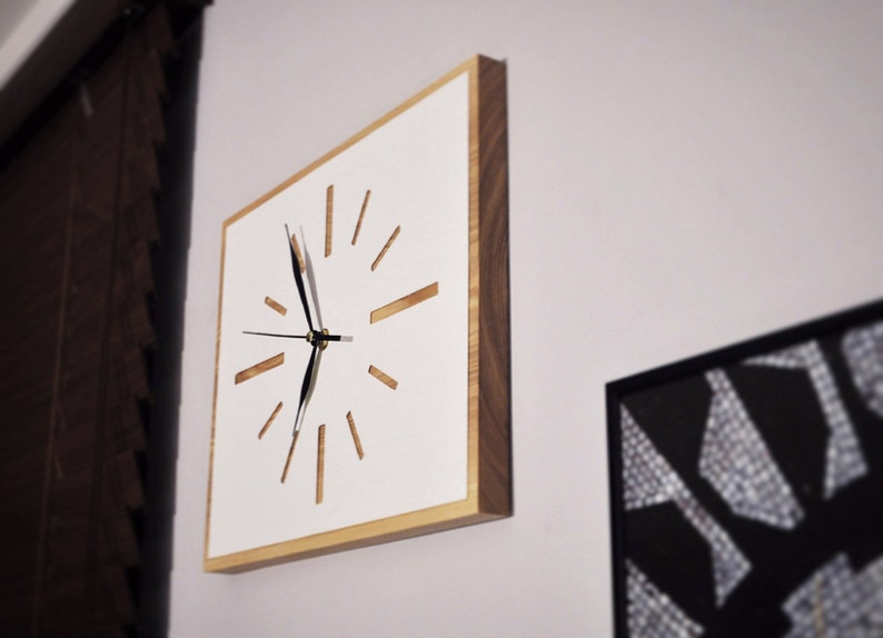 Wooden wall clock minimalism image 3