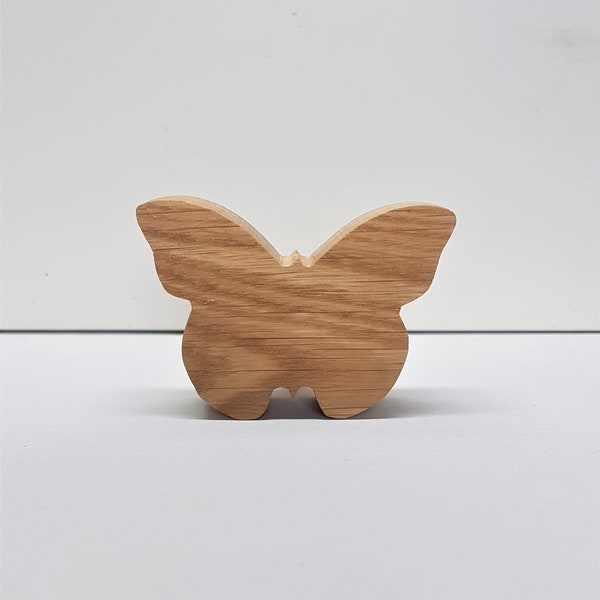 Supports de meubles en bois, boutons pour meubles en bois, motif papillon, papillons, chêne, formes