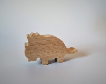 Oak knobs, modern knobs, pull and drawer, for kids dinosaurs - triceratops