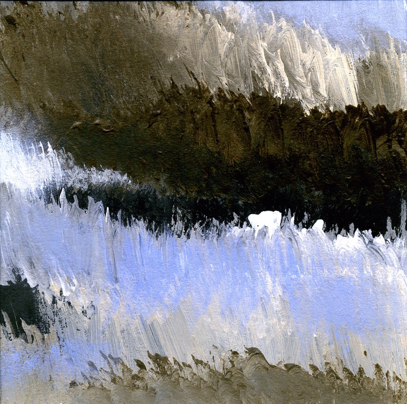 Acrylic painting on black paper small art work abstract Etsy