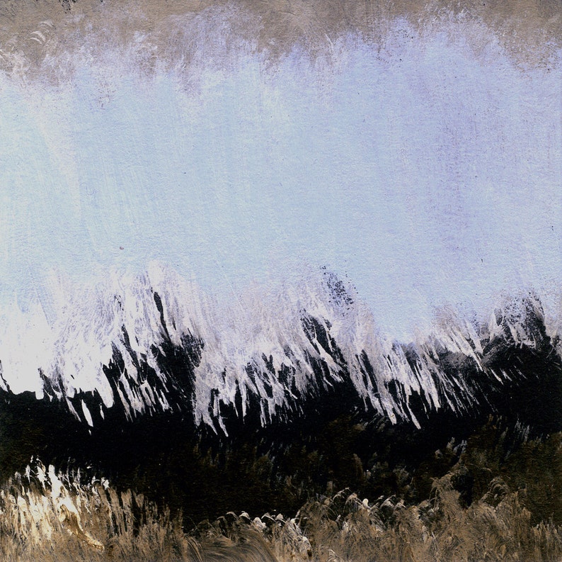 Acrylic painting on black paper small art work abstract Etsy