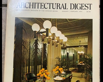 Architectural Digest, 1970's, Magazine, AD, Vintage, Interior, Design, Home, Decorating, Mid-Century