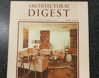 Architectural Digest, 1960's, Magazine, AD, Home, Decorating, Mid-Century, Interior, Design, Vintage