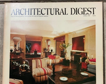 Architectural, Digest, 1970's, Magazine, AD, Home, Decorating, Mid-Century, Interior, Design, Vintage