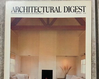 Architectural, Digest, 1970's, Magazine, AD, Home, Decorating, Mid-Century, Interior, Design, Vintage