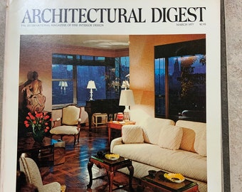 Architectural, Digest, 1970's, Magazine, AD, Home, Decorating, Mid-Century, Interior, Design, Vintage