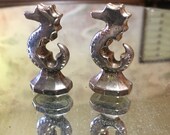 Pair of Vintage SIlver Plated Waterford Italy Seahorse Place Card Holders