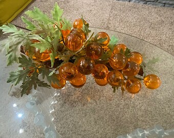 Lucite Grapes, Vintage, Orange, 16, Inch, MCM, Mid-Century, Modern, Decor