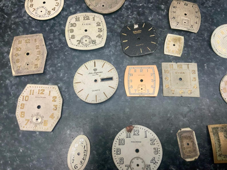 Watch Parts Faces Vintage Variousa Crown, Jurgesen, Gruen, Set of 5 image 5