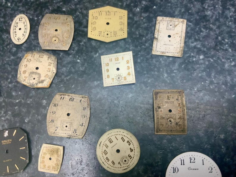 Watch Parts Faces Vintage Variousa Crown, Jurgesen, Gruen, Set of 5 image 3