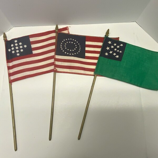 Vintage, Desk Top, Flags, US, Historical, Union Jack, State, Cloth,