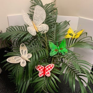 Berfutall Feather Butterfly Picks - Set Of 12 White Floral Decorations For Crafts & Arrangements - View #10