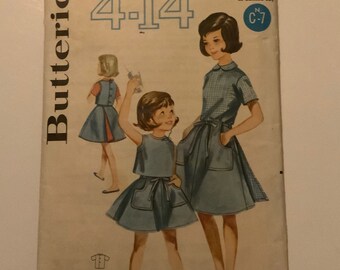 Butterick, Sewing, Pattern, Vintage, 2688, Girls, Coordinates, Skirt, Blouse, Overblouse, Size, 8