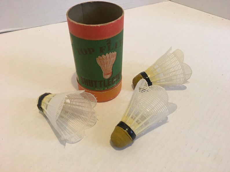 Vintage Top Flight Shuttlecocks Cardboard Can of 3 Shuttlecocks Badminton
