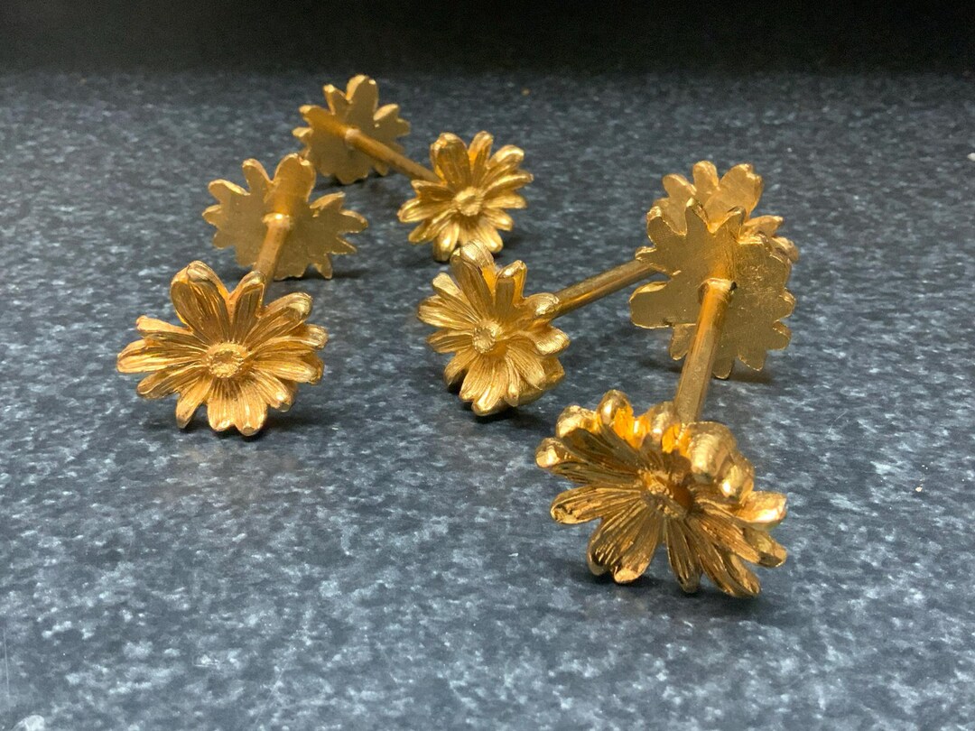 Vintage, Knife Rests, Set of Four, Gold, Daisies, Knife, Rest, 1960's ...