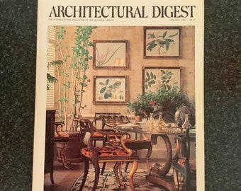 Architectural, Digest, 1980's, Magazine, AD, 1982, Home, Decorating, Post Modern, Interior, Design, Vintage