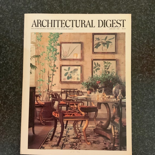 Architectural, Digest, 1980's, Magazine, AD, 1982, Home, Decorating, Post Modern, Interior, Design, Vintage