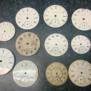 Elgin fickursdelar, urtavlor, vintagemetall, set om 3