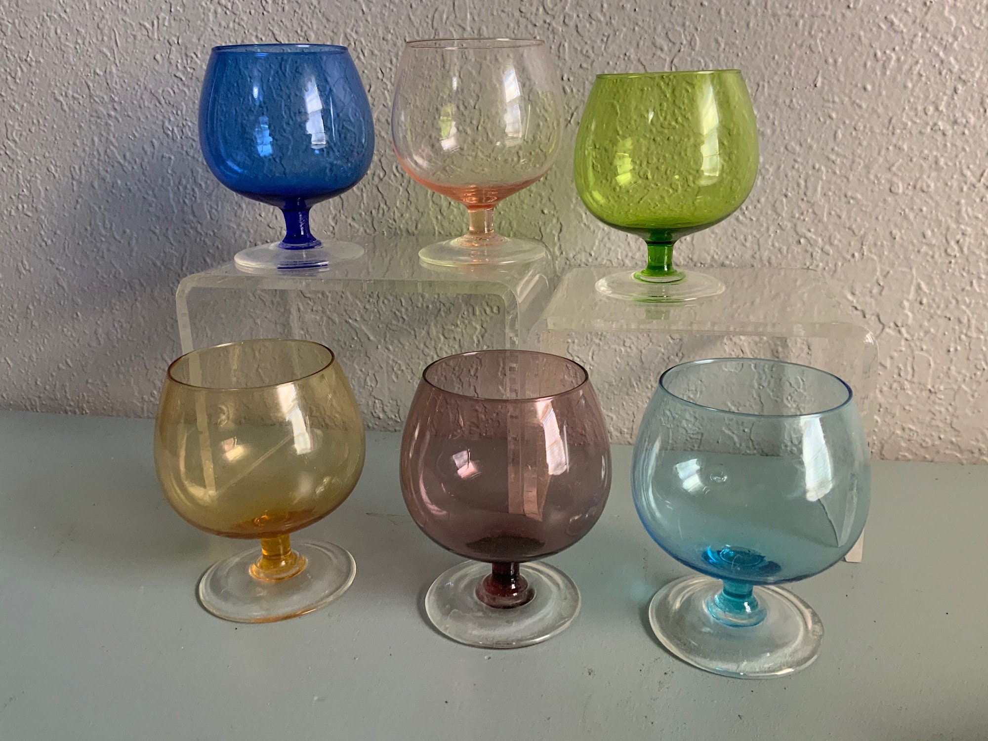 Vintage Brandy Snifters MultiColored Barware Etsy