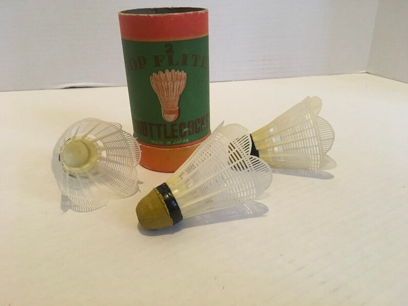 Vintage Top Flight Shuttlecocks Cardboard Can of 3 Shuttlecocks Badminton