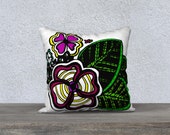 Decorative throw pillow - First Nations print pillow - decorative pillow - pillow sham - black and white - pencil sketch - original art