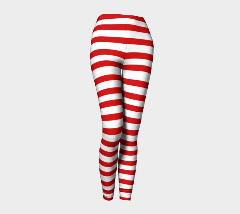 red white striped leggings