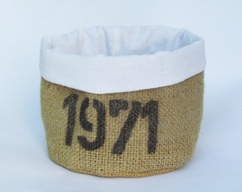 Bread basket with desired number from coffee sack