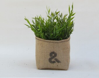 Planter made from upcycled coffee bags