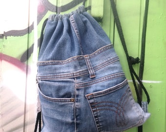 Kinderrucksack/Sportbeutel aus alter Jeans