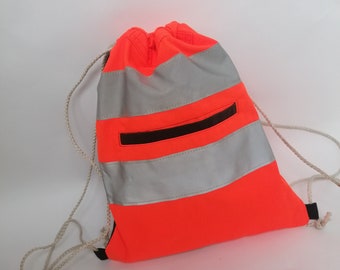 Reflective children's backpack/sports bag/backpack upcycling