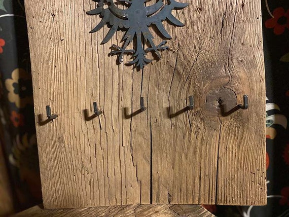 Keyboard Key Holder Old Wood TIROL Unique Handmade Wooden Beam Country House rustic wood
