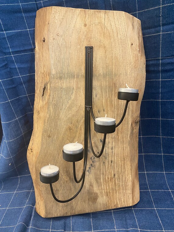 Tealight Holder Candle Holder Candle Wall Holder Old Wood TIROL Unique Handmade Beech