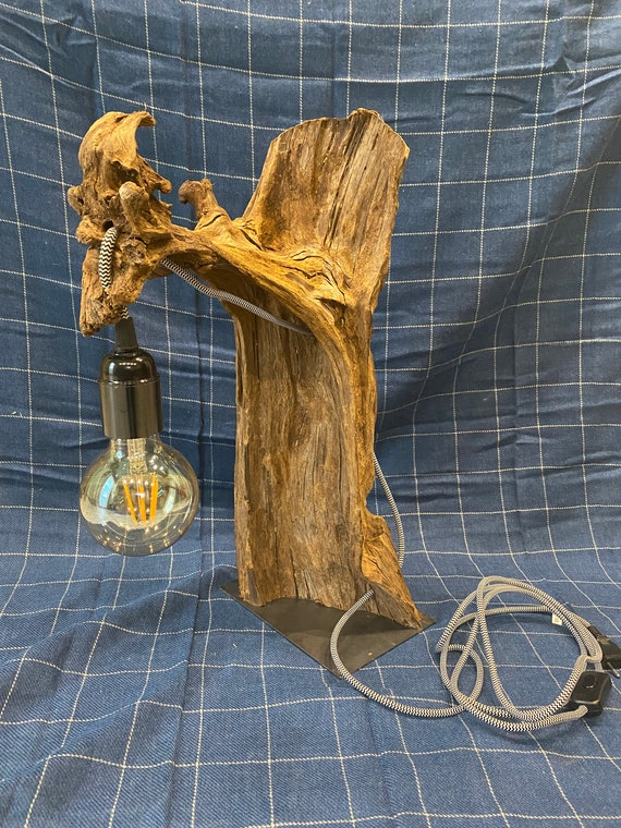 Root lamp lamp made of root wood Industrial
