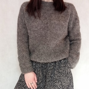 RESERVED,  Soft Knitted Sweater, Alpaca and Silk, Natural Fibers, Lightweight and Loose Sweater, Gray Knit Jumper, Luxury Knitwear