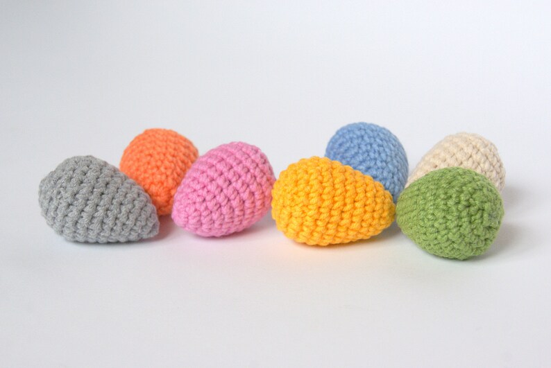 Small colored Easter eggs, Stuffed crochet eggs, Easter table decoration, Kitchen decor, Spring interior design, Mini eggs image 3