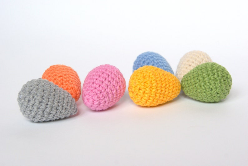 Small colored Easter eggs, Stuffed crochet eggs, Easter table decoration, Kitchen decor, Spring interior design, Mini eggs image 5