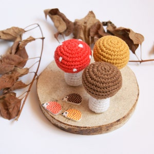 Standing Mushroom Decorations for Fall and Halloween, Magical Crochet Fungi for Seasonal Decorating, Woodland Decor, Cottagecore Decor