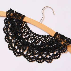 Cuello de encaje negro con cierre de botones, estilo romántico oscuro, estilo victoriano, cuello desmontable, accesorios para mujer, gótico victoriano