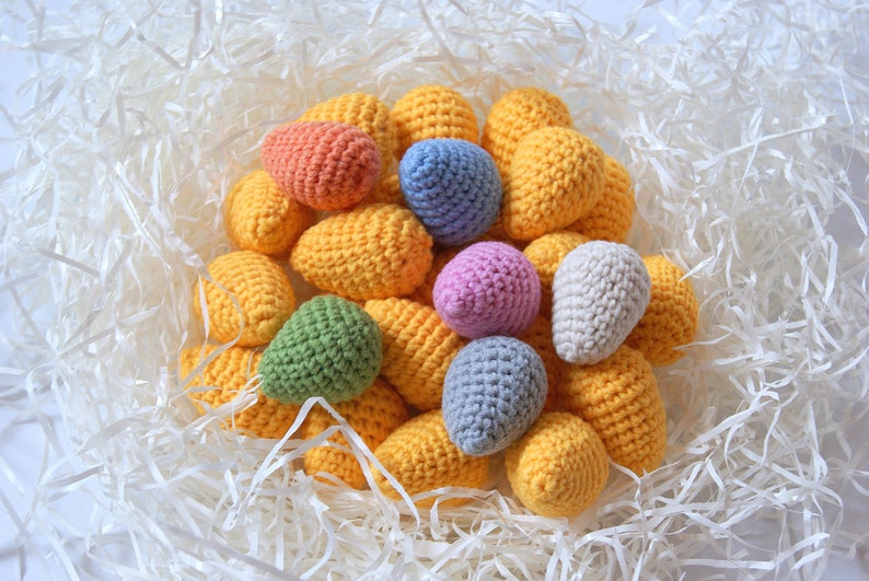 Small colored Easter eggs, Stuffed crochet eggs, Easter table decoration, Kitchen decor, Spring interior design, Mini eggs image 8